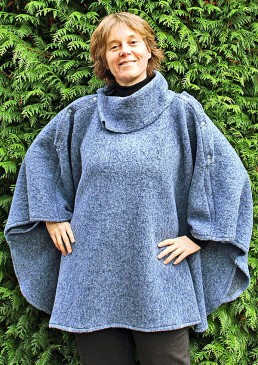 Poncho femme laine